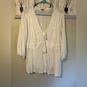 Torrid Womens Plus White Flowy Top